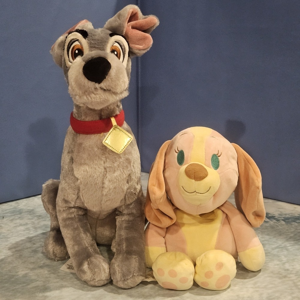 Disney Lady and the Tramp Plush Bundle Tramp & Weighted Lady Dog Stuffed Animals